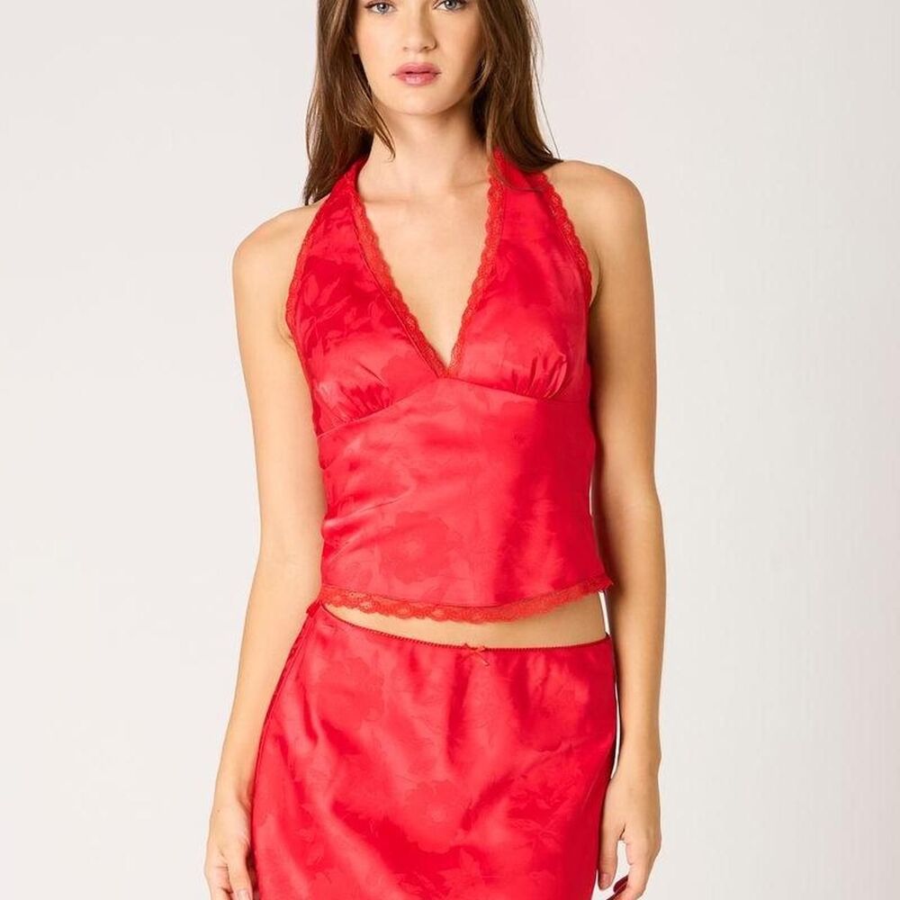 Unbranded Women's Pink and Red Crop-top
